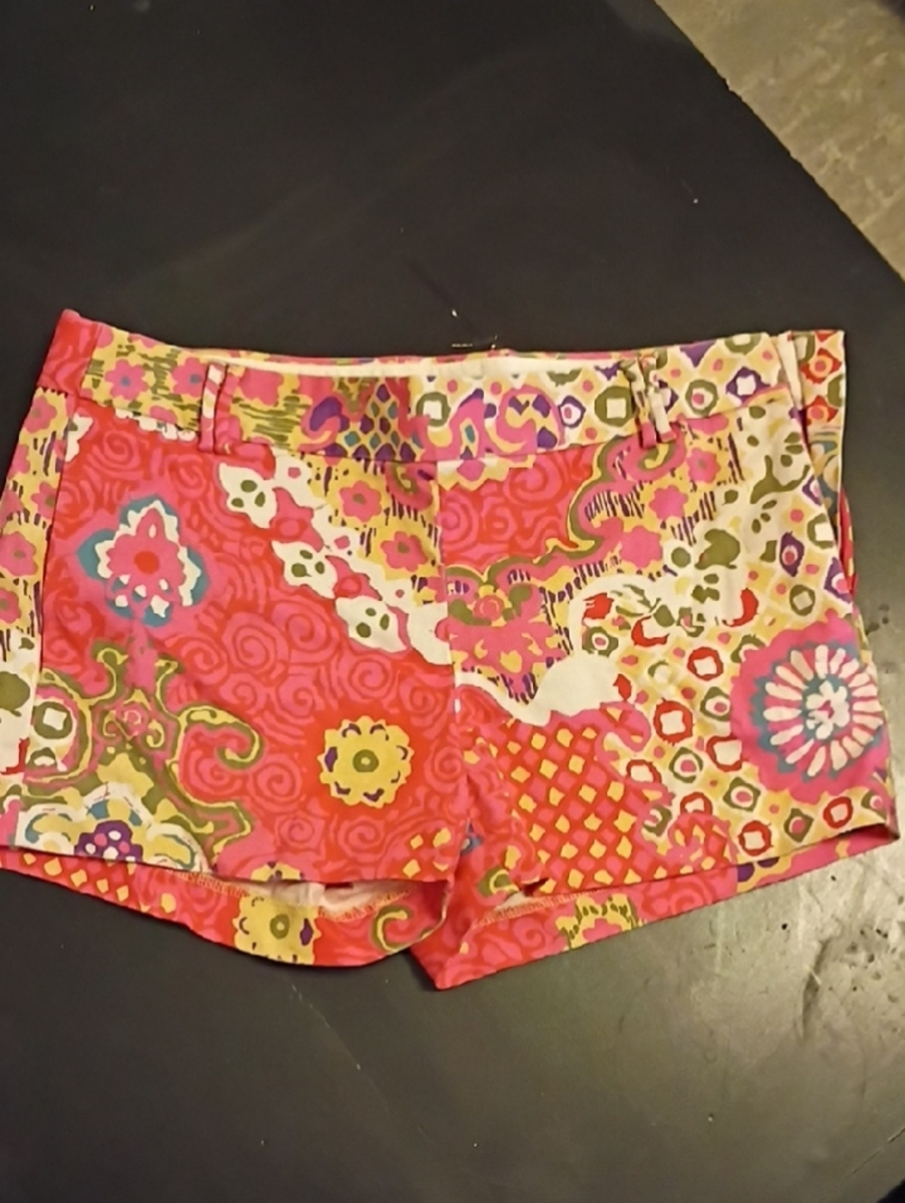 J. Crew Pink Multicolor Patterned High-Waist Shorts